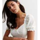 White Broderie Cupped Corset Top