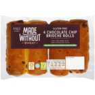 M&S Made Without 4 Chocolate Chip Brioche Rolls 176g