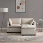 Moda 2 Seater Modular Sofa with Chaise, Natural Boucle