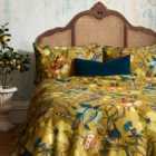EW by Edinburgh Weavers Morton Floral Ochre 100% Cotton Sateen Duvet Cover & Pillowcase Set