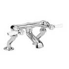 Hudson Reed White Topaz With Lever & Domed Collar Deck Mounted Bath Filler - Chrome