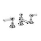 Hudson Reed White Topaz w/ Lever 3 Tap Hole Basin Mixer