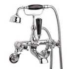 Hudson Reed Black Topaz With Crosshead & Domed Collar Wall Mounted Bath Shower Mixer - Chrome / Black