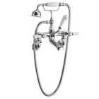 Hudson Reed White Topaz With Lever Wall Mounted Bath Shower Mixer - Chrome / White