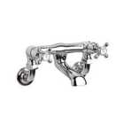 Hudson Reed White Topaz With Crosshead & Domed Collar Wall Mounted Bath Filler - Chrome
