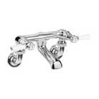 Hudson Reed White Topaz With Lever & Domed Collar Wall Mounted Bath Filler - Chrome