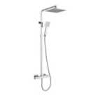 Zacha Chrome Square Exposed Adjustable Thermostatic Shower