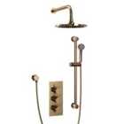 Nalor Concealed Thermostatic Shower Set Brushed Brass