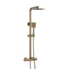 Zacha Square Exposed Adjustable Thermostatic Shower Brushed Brass
