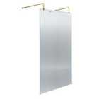 Hudson Reed 1000mm Fluted Wetroom Screen With Arms & Feet - Brushed Brass