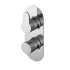 Nuie Twin Thermostatic Round Valve With Diverter - Chrome