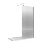 Hudson Reed 1000mm Fluted Wetroom Screen With Support Bar - Polished Chrome