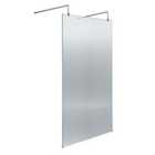 Hudson Reed 1000mm Fluted Wetroom Screen With Arms & Feet - Polished Chrome