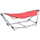 vidaXL Hammock With Foldable Stand - Red