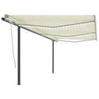 vidaXL Manual Retractable Awning With Led 6X3 M Cream