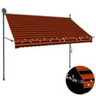vidaXL 145879 Manual Retractable Awning With Led 250cm Orange And Brown