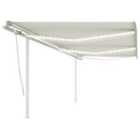 vidaXL Manual Retractable Awning With Led 6X3.5 M Cream