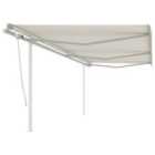 vidaXL Manual Retractable Awning With Posts 6X3 M Cream