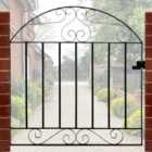 Livingandhome 3ft Black Modern Arched Top Metal Outdoor Garden Gate Fence Gate 850 x 900 mm