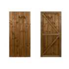 Featheredge wooden garden and side gate, fully framed and capped (v2)(H-1500, W-600, brown finish)