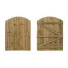 Featheredge arch top , Wooden garden and side gate (v3)(H-1800, W-600, natural (light green) finish)