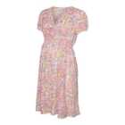 Mamalicious Maternity Pink Abstract Mini Wrap Dress