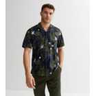 Jack & Jones Navy Tropical Leaf Short Sleeve Shirt