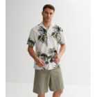Jack & Jones White Tropical Leaf Short Sleeve Shirt