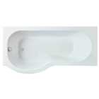P Shape Left Hand Shower Bath Tub with Leg Set (Waste & Panels Not Included) - 1600mm - Balterley