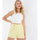 QUIZ Yellow High Waist Tailored Shorts