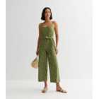 Green Spot Strappy Belted Jumpsuit