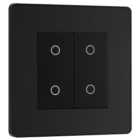 BG Evolve Matt Black (Black Ins) 200W Double Touch Dimmer Switch, 2-Way Master