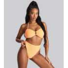 South Beach Bright Orange Bandeau Ring Bikini Set