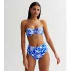 Blue Tropical Underwired Bikini Top