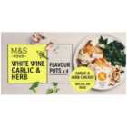 M&S 4 White Wine Garlic & Herb Flavour Pots 96g