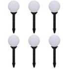 vidaXL Outdoor Pathway Lamps 6 Pcs LED 20cm With Ground Spike