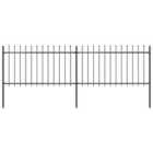 vidaXL Garden Fence With Spear Top Steel 3.4X1 M Black