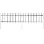 vidaXL Garden Fence With Spear Top Steel 3.4X0.8 M Black