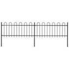 Vidaxl Garden Fence With Hoop Top Steel 3.4X0.8 M Black