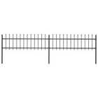 vidaXL Garden Fence With Spear Top Steel 3.4X0.6 M Black