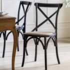 Cannock Set of 2 Dining Chairs, Oak & Rattan