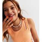 KIDS ONLY Orange Ribbed Cut Out Top