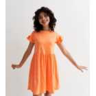 Name It Orange Spot Frill Sleeve Dress