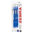 Zebra Grip Blue Ballpoint Pens, 3s