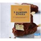 M&S 3 Almond Sticks Ice Cream 3 x 75g