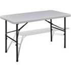 vidaXL Foldable Garden Table 122cm HDPE White