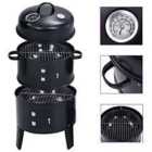 vidaXL 3-in-1 Charcoal Smoker BBQ Grill 40X80cm