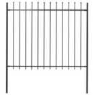 vidaXL Garden Fence With Spear Top Steel 1.7X1.5 M Black