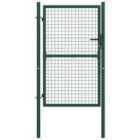 vidaXL Fence Gate Steel 100x175cm Green