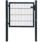 vidaXL 2D Fence Gate (single) Anthracite Grey 106 X 130cm